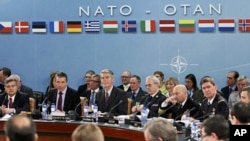 NATO defense ministers meet at the Alliance headquarters in Brussels, April 18, 2012