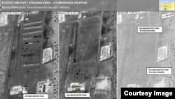 NATO releases satellite images showing eight tanks arriving at the staging area June 6, with 10 in the area by June 11, 3 of them on transports ready to move, June, 14, 2014.