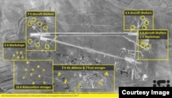 A detailed graphic of the targets at al-Shayrat airfield hit during the U.S. strike with 59 Tomahawk cruise missiles. (ImageSat International)