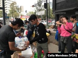 Volunteers collect and package donations to send to those affected by the earthquake that struck Se pt. 19, 2017 in Puebla, 123 kilometers south in Mexico City. The 7.1 magnitude quake has killed at least 225 people and trapped many in collapsed buildings