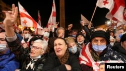 На фото: прихильники ув'язненого Міхеїла Саакашвілі у Тбілісі, Грузія