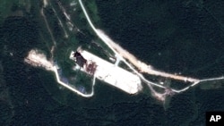 北韓西海導彈發射基地衛星圖像。