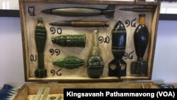 ໂຕຢ່າງ ລະເບີດທີ່ຍັງຕົກຄ້າງໃນປາງສົງຄາມ ຢູ່ ສປປ ລາວ.