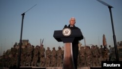 سخنرانی مایک پنس در پایگاه نظامیان آمریکا در اربیل - ۲ آذر ۱۳۹۸ 