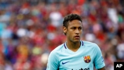 Neymar lors d’un ses derniers matches avec Barcelone, le 26 juillet 2017.