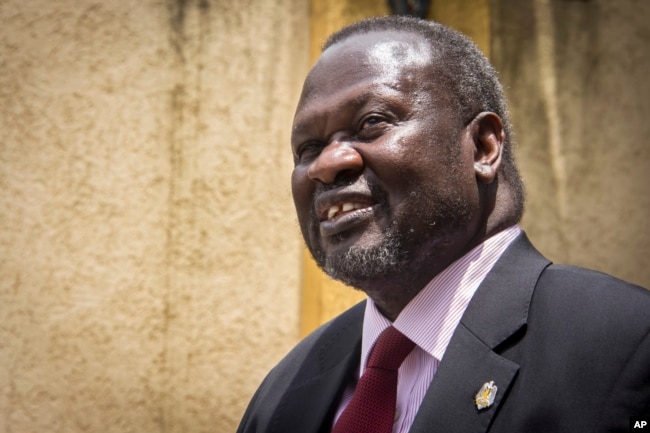 FILE - South Sudan's rebel leader Riek Machar.