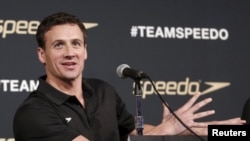 FILE - Olympic swimmer Ryan Lochte's spokeswoman told the Associated Press on Thursday that the swimmer had no comment on the charge filed against him in Rio de Janeiro.