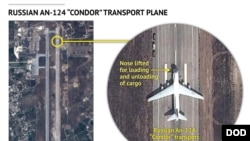 Russian Condor transport plane at Latakia, Syria (Photo by Stratfor, a geopolitical intelligence and advisory firm based in Austin, Texas)