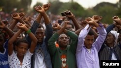 Des manifestants avaient protesté contre le gouvernement au festival Irreecha, le 2 octobre 2016, en Éthiopie. 