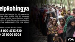 Banner bantuan untuk Rohingya