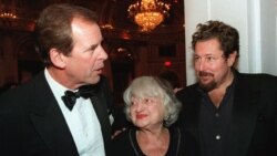 Peter Jennings, left, Betty Friedan and Julian Schnabel after receiving Lifetime Achievement Awards from the Academy of the Arts in New York in 1998