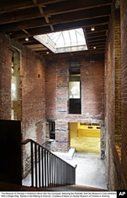 The atrium at the center of the new Museum of Chinese in America, designed by Maya Lin