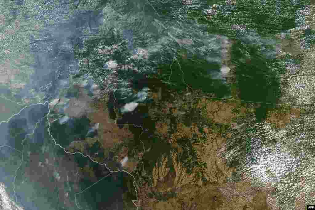 Esta imagen del Amazonas es de la NASA. Fue obtenida el 21 de agosto de 2019.