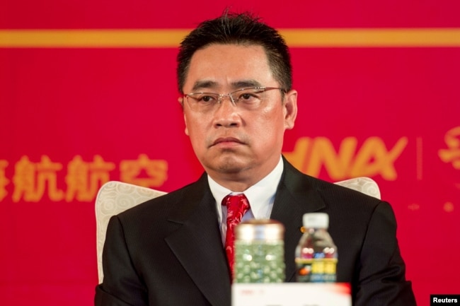 2013年4月28日中国海航集团两位董事长之一王健在中国海南省海口市出席该公司成立20周年大会。