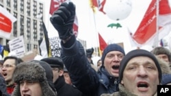 Demonstrators in Moscow.