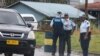 Solomon Islands police and Australian Federal Police man road blocks in Honiara, Solomon Islands, Dec. 6, 2021.