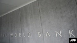 FILE - The World Bank logo is seen on the building of the Washington-based global development lender, in Washington, Jan. 17, 2019.