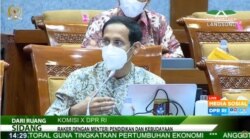 Menteri Pendidikan dan Kebudayaan (Kemendikbud) Nadiem Makarim dalam Rapat Kerja (Raker) bersama Komisi X Dewan Perwakilan Rakyat Republik Indonesia (DPR RI) di Jakarta, Kamis, 18 Maret 2021. (Foto: Facebook/Kemendikbud.go.id)