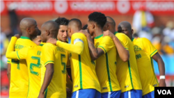 Des membres de l'équipe des Mamelodi Sundowns, le 26 février 2016.