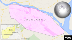 ແຜນທີ່ ສະແດງໃຫ້ເຫັນເຂດເມືອງ Jalalabad ຂອງ ອັຟການິສຖານ