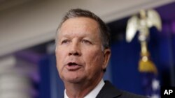 Ohio Gov. John Kasich speaks during the daily news briefing, Sept. 16, 2016, at the White House. On Dec. 13, 2016, Kasich responded to two abortion proposals from Ohio lawmakers. 