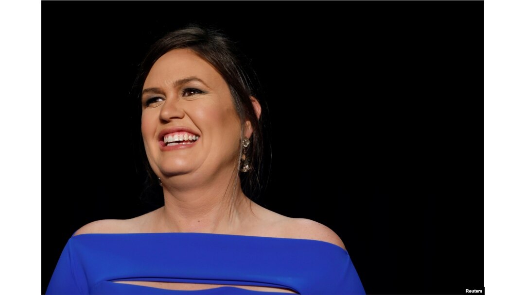 White House Press Secretary Sarah Sanders is seen at the White House Correspondents' Association dinner in Washington, April 28, 2018.