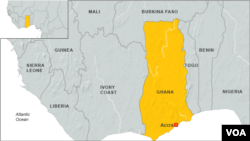 Mapa de Ghana, África