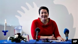 Greenland's incoming Prime Minister Aleqa Hammond, in Nuuk, Greenland, March 26, 2013