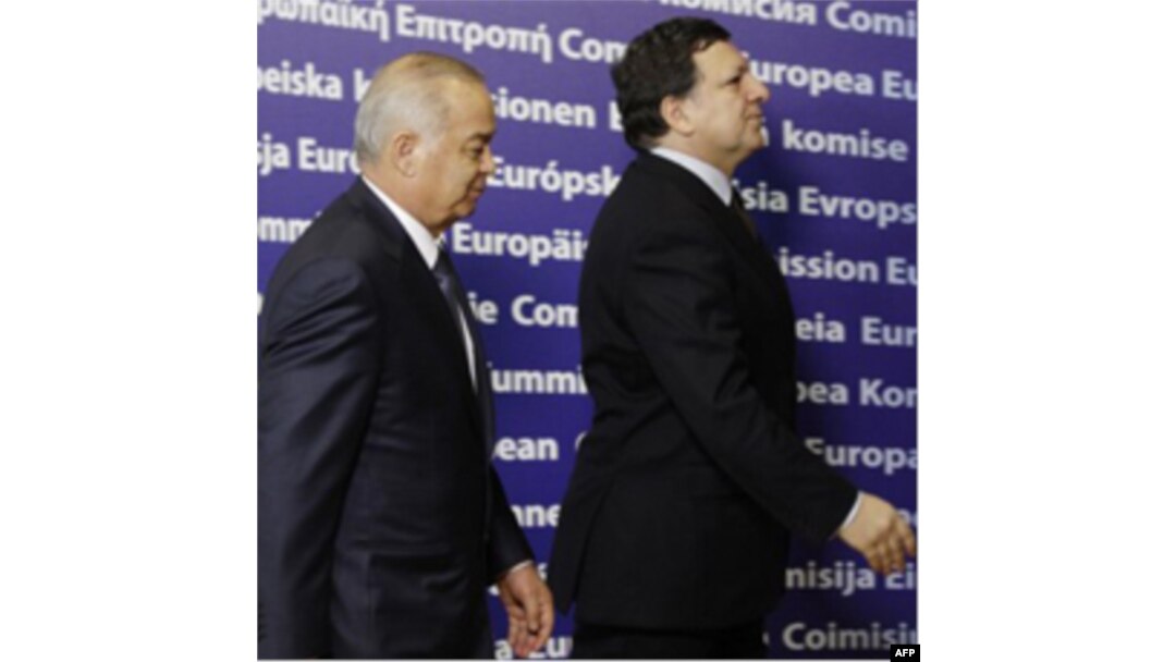 Islom Karimov Yevropa Ittifoqi rahbari Xose Manuel Barrozo bilan