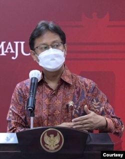 Menkes Budi Gunadi Sadikin dalam telekonferensi pers di Istana Kepresidenan, Jakarta, Senin, 17 Mei 2021 mengatakan pihaknya perkuat sistem kesehatan untuk hadapi potensi lonjakan kasus COVID-19 pasca lebaran (biro pers).