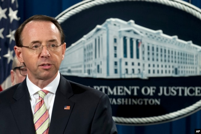 美国司法部副部长罗森斯坦(Rod Rosenstein)
