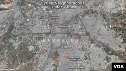 Damascus, Syria Neighborhoods Under Attack