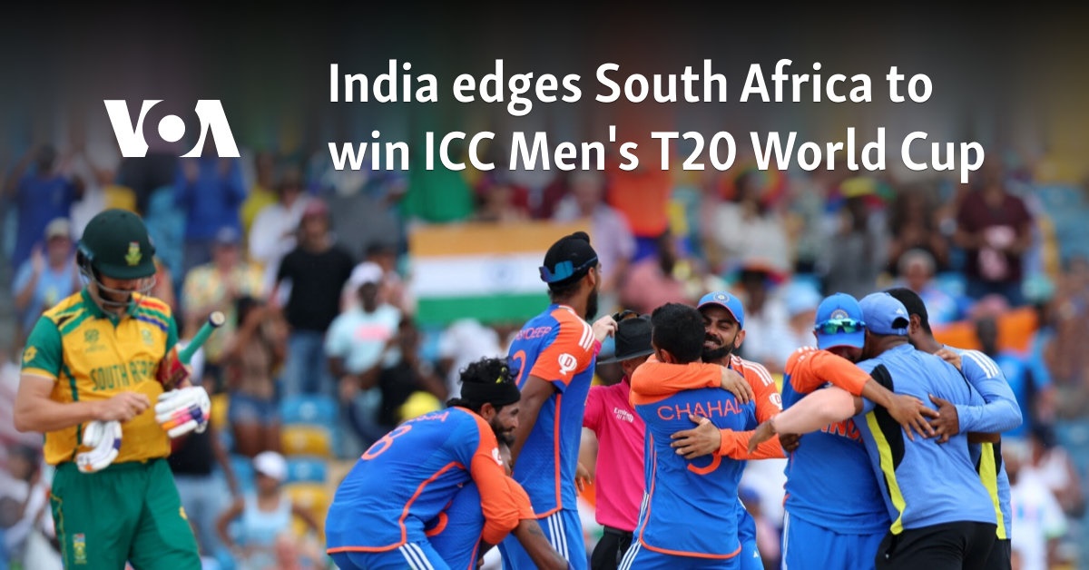 India edges South Africa to win ICC Men's T20 World Cup