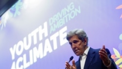 FILE - John Kerry, U.S. special presidential envoy for climate, holds a news conference during the pre-COP26 climate meeting in Milan, Italy, Oct. 2, 2021.