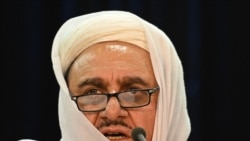 Taliban’s acting Higher Education Minister Abdul Baqi Haqqani speaks during a press conference in Kabul, Afghanistan, Sept. 12, 2021.