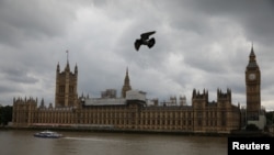 Birds fly past the Houses of Parliament, in central, London, June 24, 2017. Britain's parliament was hit by a cyberattack on Saturday in which hackers tried to access email accounts, politicians and officials said.