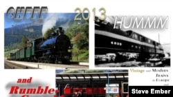 Trains are a popular subject for calendars (Steve Ember/VOA)