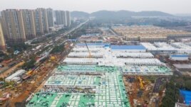 An aerial view shows the newly completed Huoshenshan Hospital, a dedicated hospital built in 8 days to treat coronavirus patients, in Wuhan, Hubei province, China February 2, 2020. China Daily via REUTERS