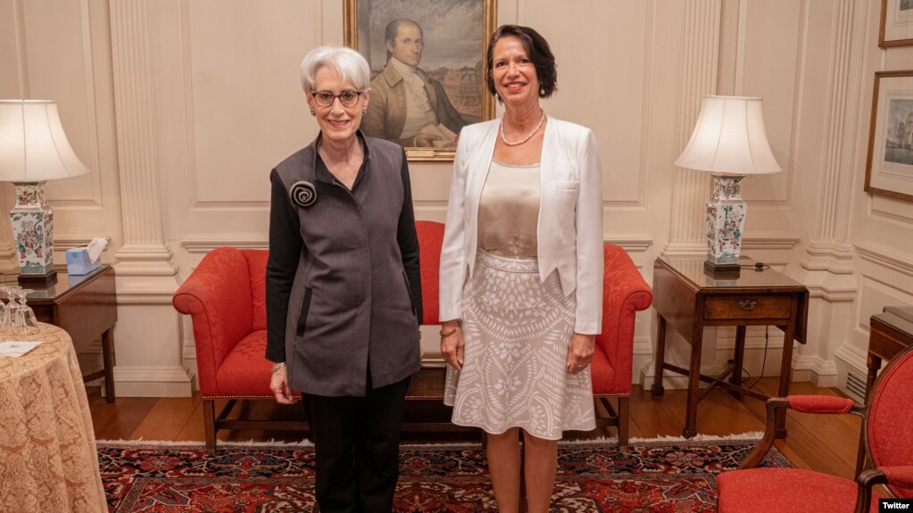 Deputy Secretary Sherman’s Meeting with UN Special Envoy on Myanmar Burgener (Photo- Wendy Sherman's twitter)