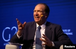 David Malpass, Wakil Menteri Keuangan AS urusan internasional berbicara dalam Forum G-20 di Buenos Aires, Argentina (foto: dok).