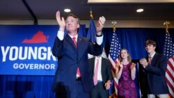 Virginia Governor-elect Glenn Youngkin arrives to speak at an election night party in Chantilly, Va., early Nov. 3, 2021, after defeating Democrat Terry McAuliffe.