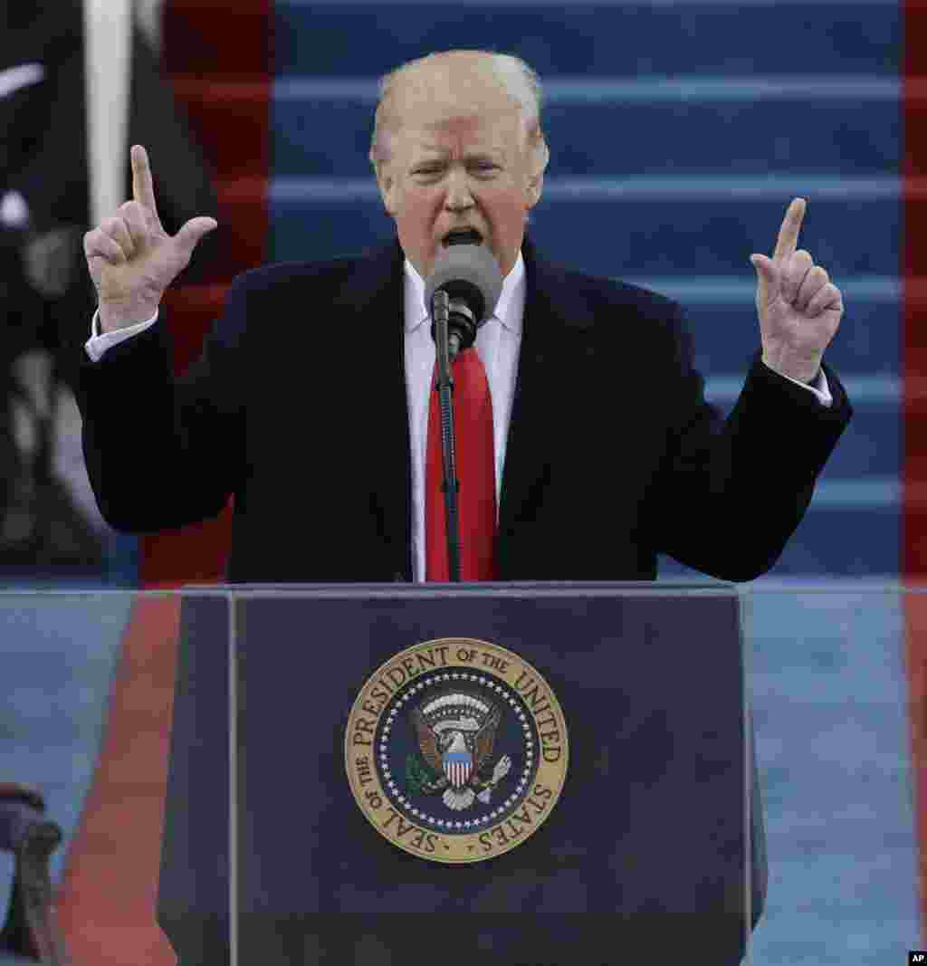 اولین سخنرانی دونالد ترامپ&nbsp;به عنوان&nbsp;چهل و پنجمین رئیس جمهوری آمریکا.