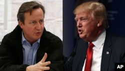 Donald Trump dijo que "parece que no trendremos una buena relación" con el primer ministro británico, David Cameron.