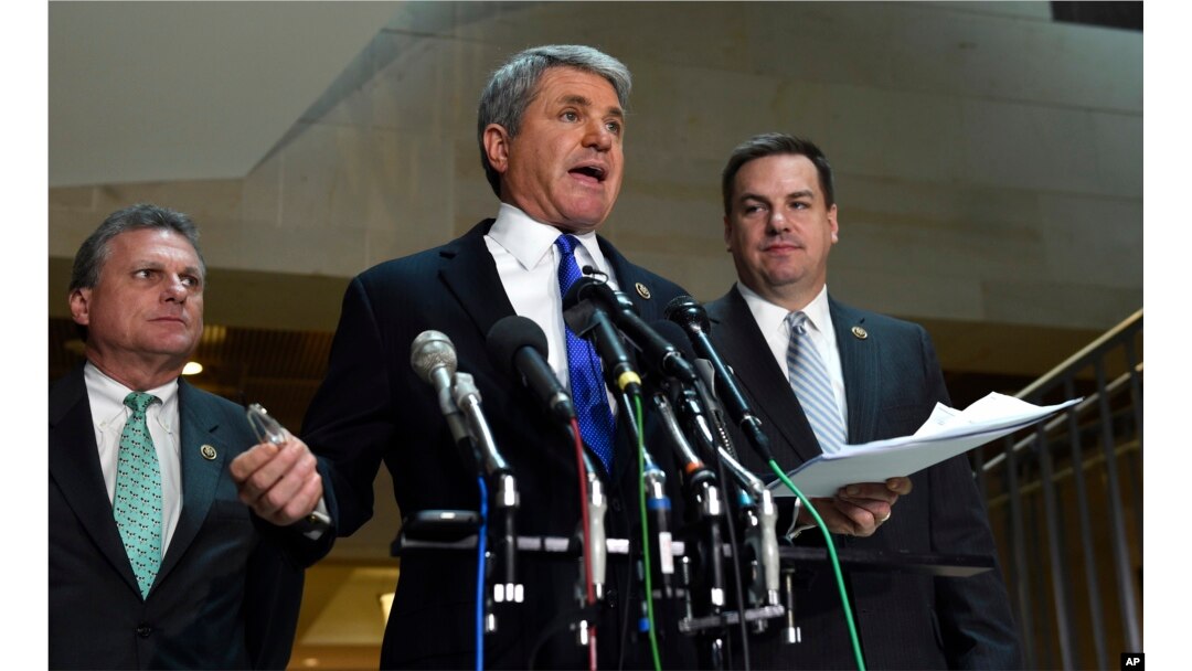 来自德克萨斯州的共和党籍众议员迈克尔‧麦考尔（Michael McCaul）在国会讲话（2016年1月8日）