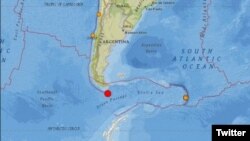 El Servicio Geológico de EE.UU. informó que un sismo con una magnitud preliminar de 6.3 ha sacudido el extremo sur de América del Sur el 29 de octubre de 2018.