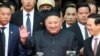 North Korea's leader Kim Jong Un waves as he arrives at the Dong Dang railway station, Vietnam, at the border with China, Feb. 26, 2019. 