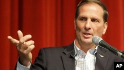 Republican U.S. Rep. Chris Stewart speaks during his town hall meeting, March 31, 2017, in Salt Lake City. Stewart says he knows that many of those attending his town hall in heavily Democratic Salt Lake City probably didn't vote for him, but the Republican congressman says he feels it's important to appear before his constituents.