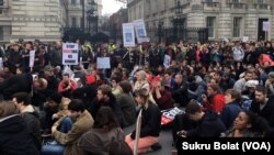 London protesters demanding resignation of British Prime Minister David Cameron after his family's financial affairs were included in the so-called Panama Papers