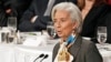 Christine Lagarde, Managing Director of IMF, speaks at the Economic Club of New York, April 10, 2013. 