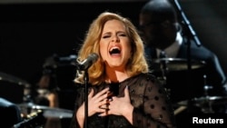 Adele performs at the 54th annual Grammy Awards in Los Angeles, Calif. (Reuters file photo)